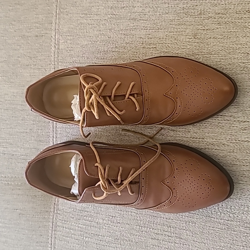 Classic Brown Leather Women's oxfords